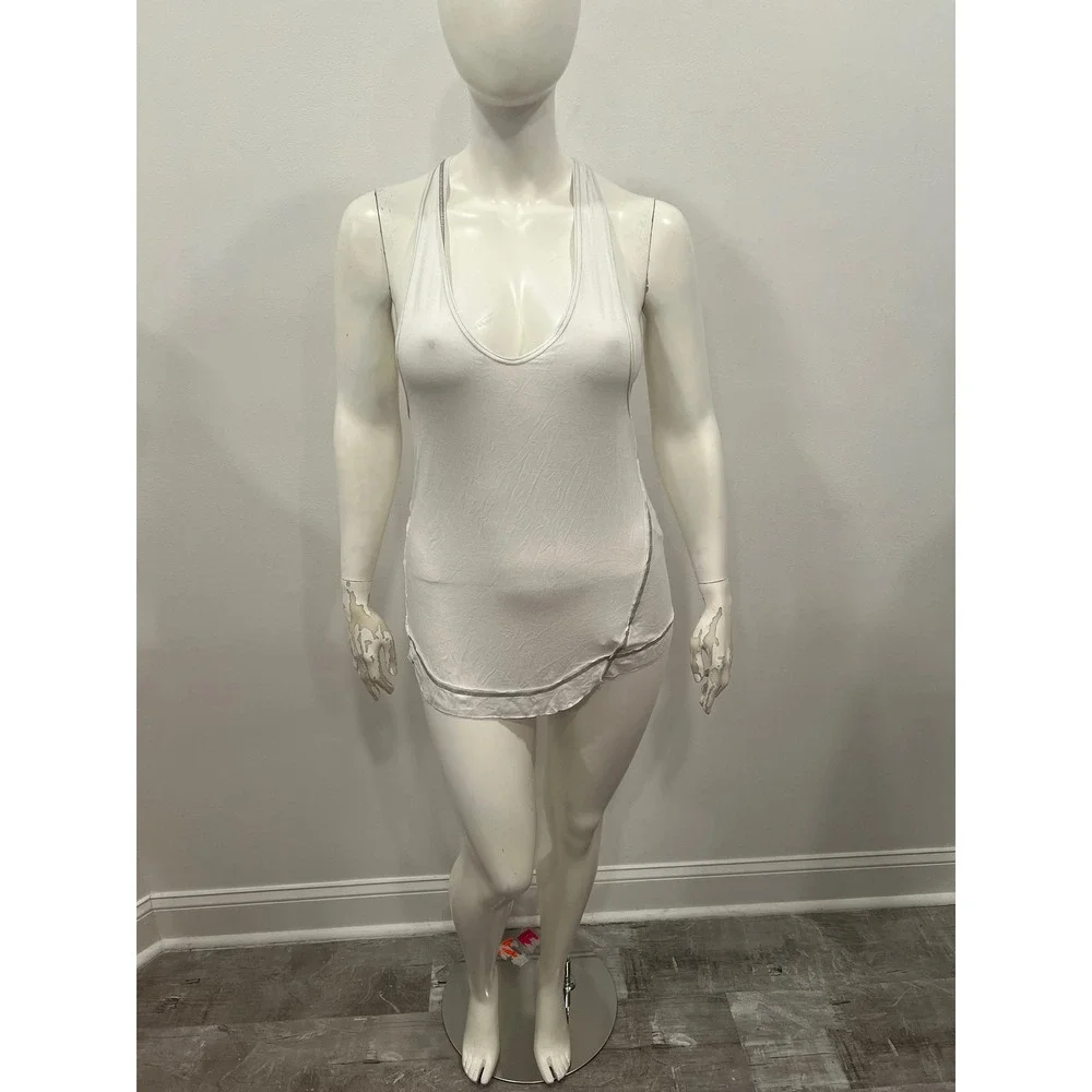 Free People Tank Top Womens Large White New Nectrine Racerback Scoop Neck Soft